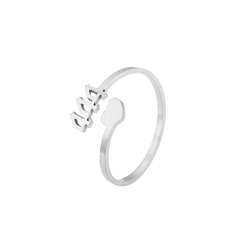 Personalized Stainless Steel Creative Number Ring